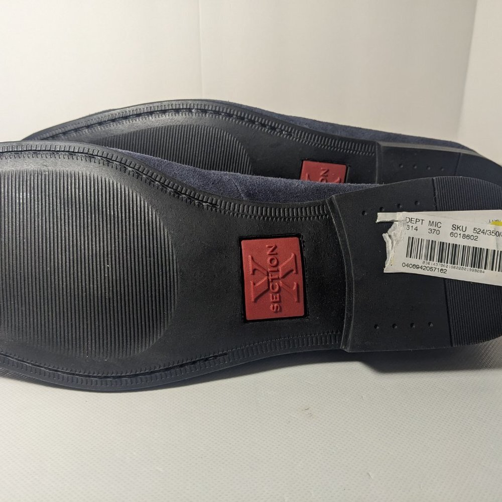 NEW- Men's Section X Shoes Slip-on 602SX0000 (Leather & Manmade) Navy - Picture 6 of 6